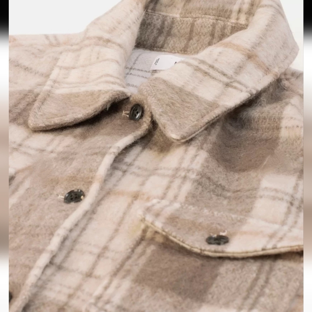 Mango Women's Beige Brown Checked Tailored Jacket - Picture 8 of 12
